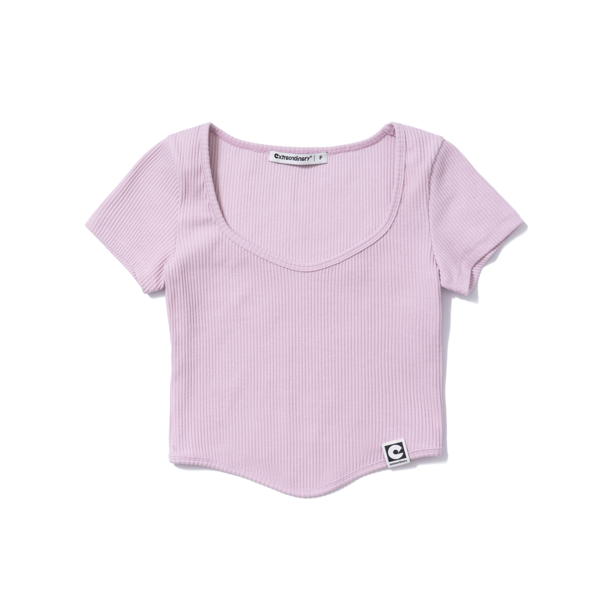 W RIBBED TEE PINK
