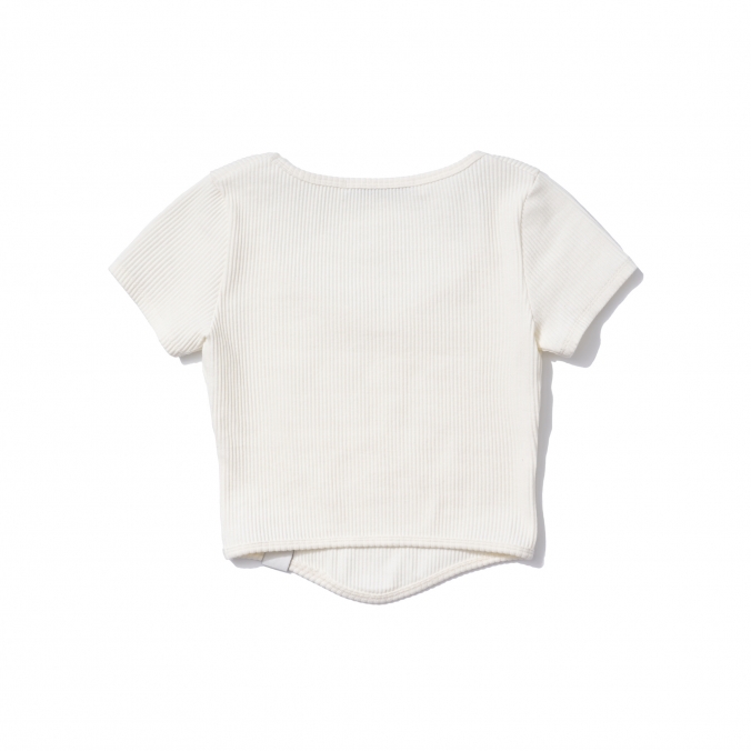 W RIBBED TEE IVORY