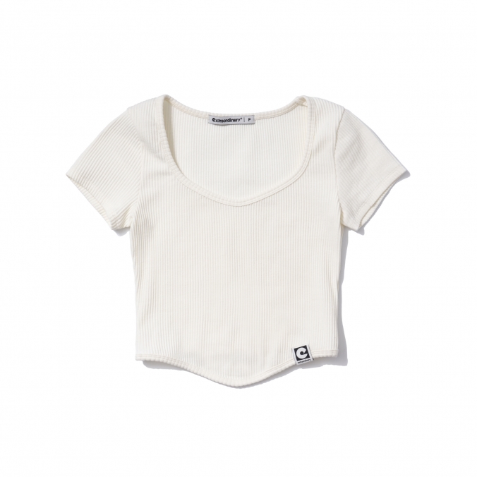 W RIBBED TEE IVORY