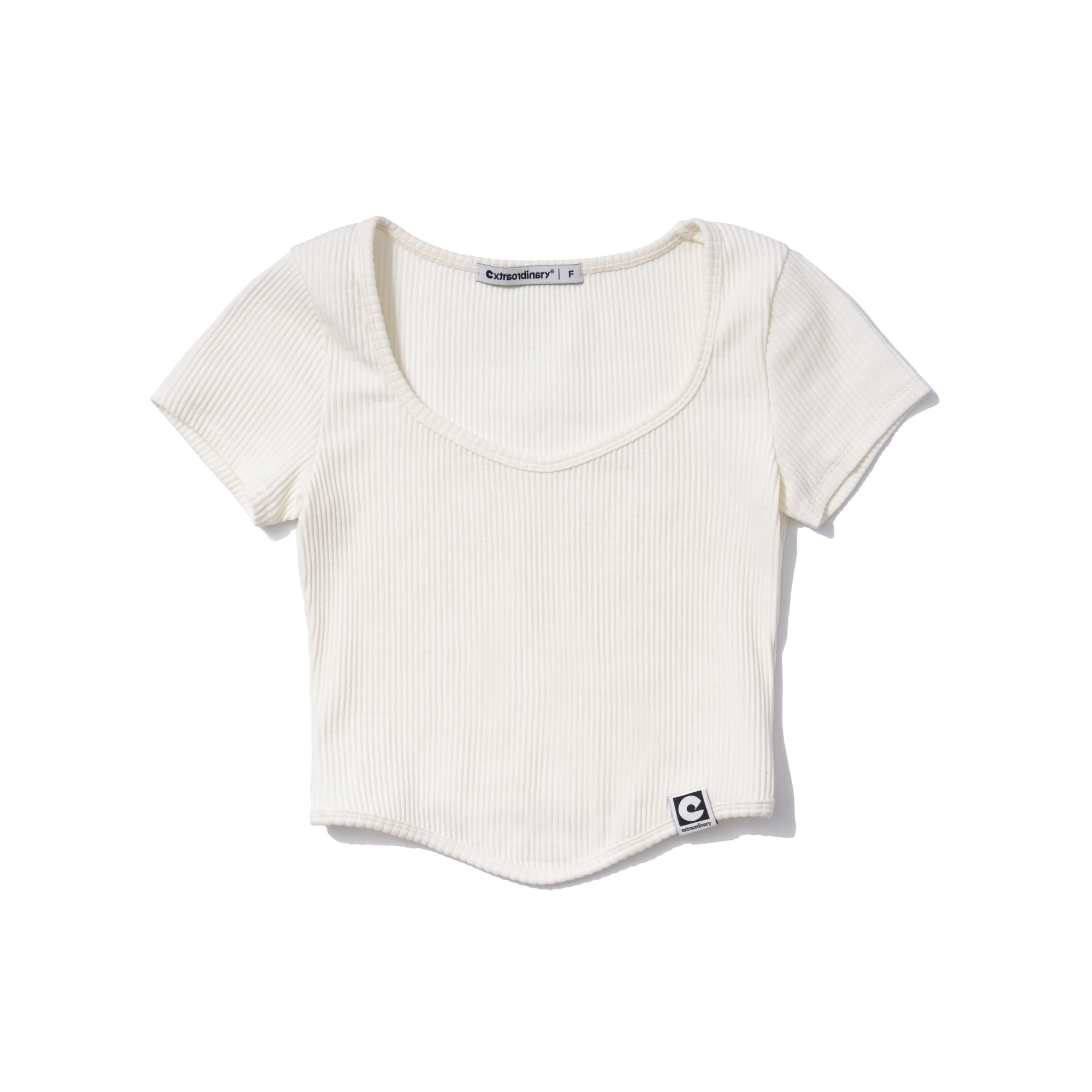 W RIBBED TEE IVORY