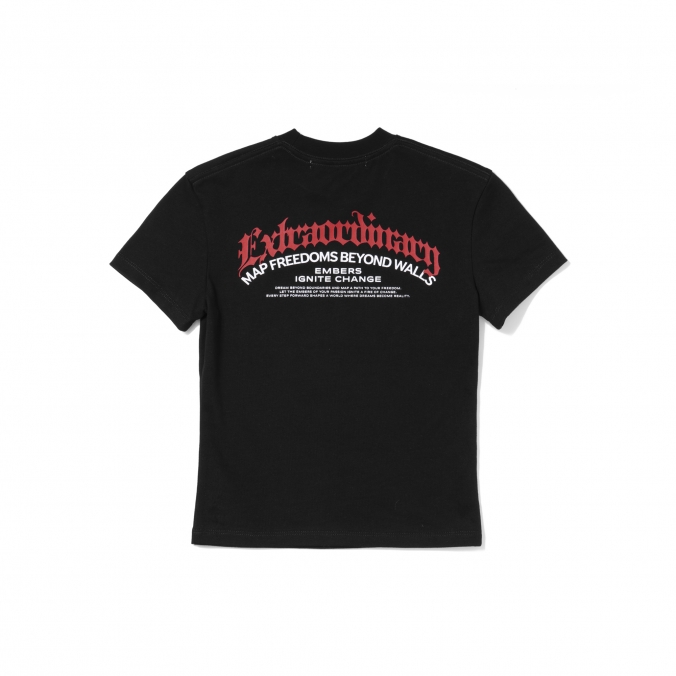 W BLACK LETTER LOGO TEE BLACK