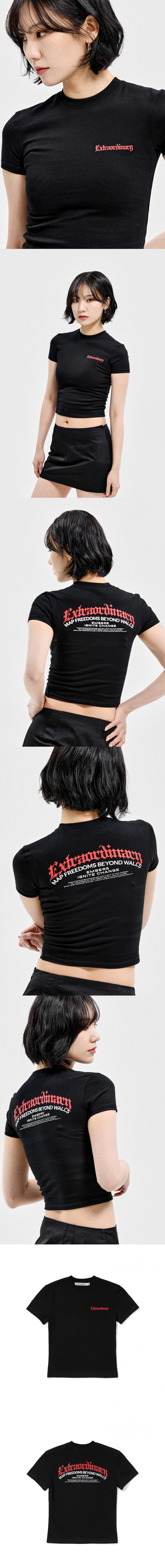 W BLACK LETTER LOGO TEE BLACK