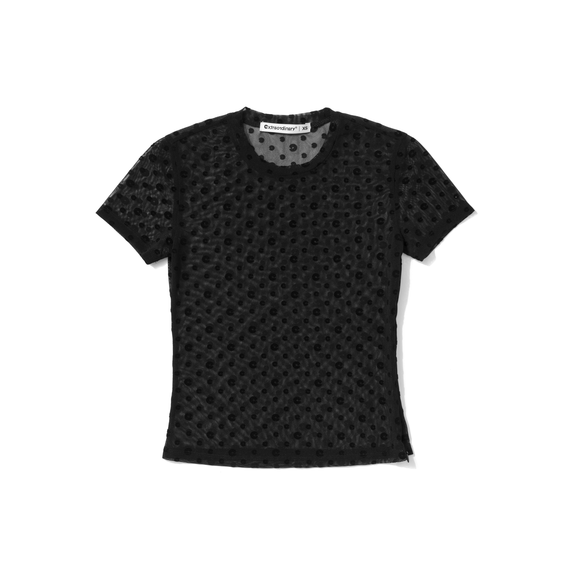 W LOGO PATTERN TEE BLACK