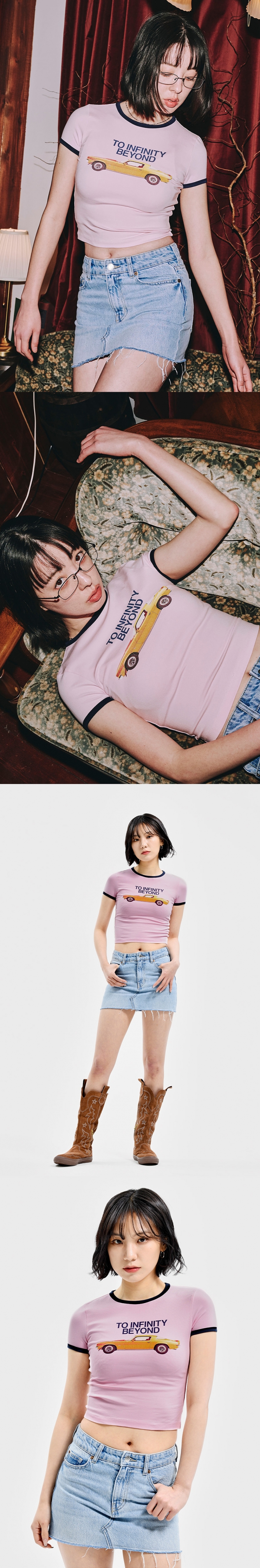 W INFINITY BEYOND RINGER TEE PINK
