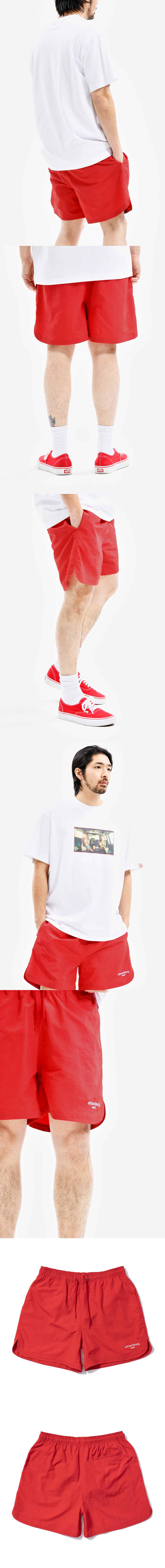 BASIC NYLON SHORTS RED