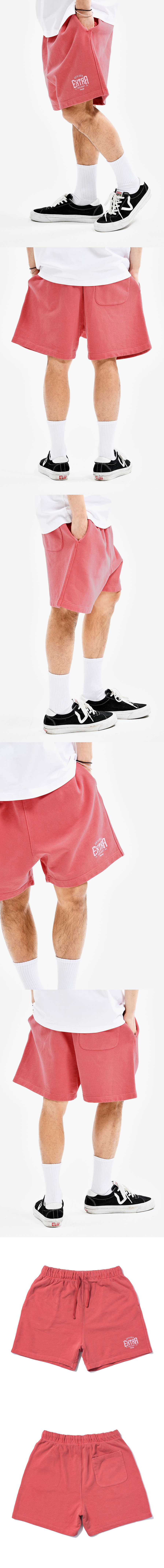 PIGMENT DYEING SWEAT SHORTS RED