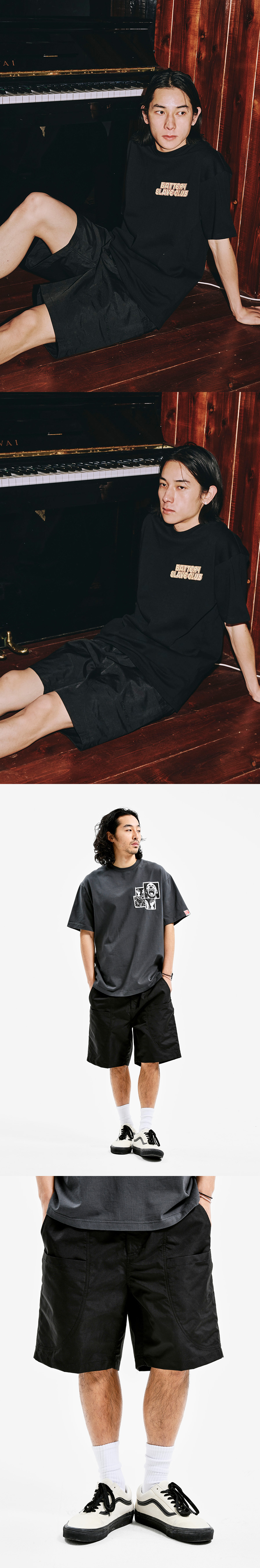 LAYERED POCKET SHORTS BLACK