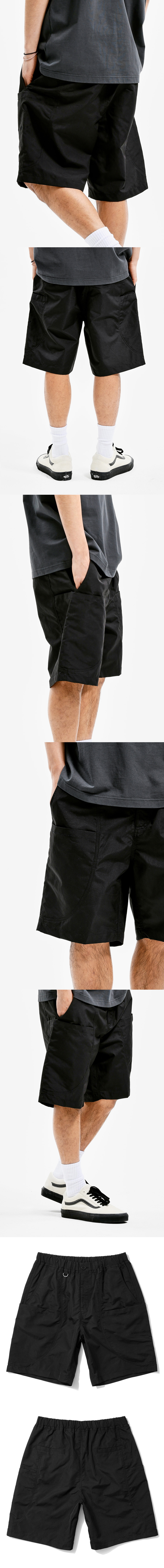 LAYERED POCKET SHORTS BLACK