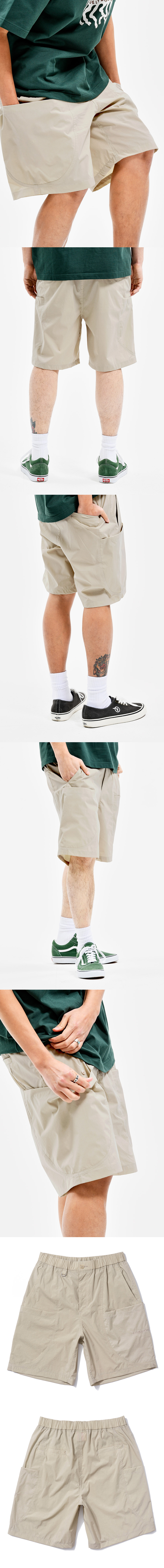 LAYERED POCKET SHORTS BEIGE