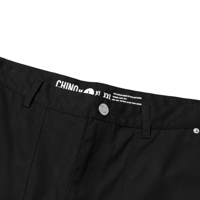 COATING CANVAS DOUBLE KNEE SHORTS BLACK