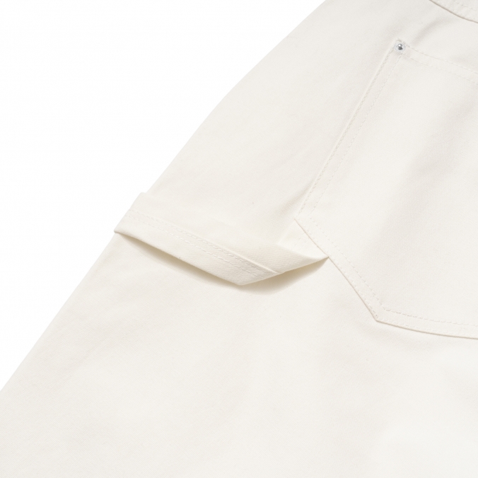 COATING CANVAS DOUBLE KNEE SHORTS OFF WHITE