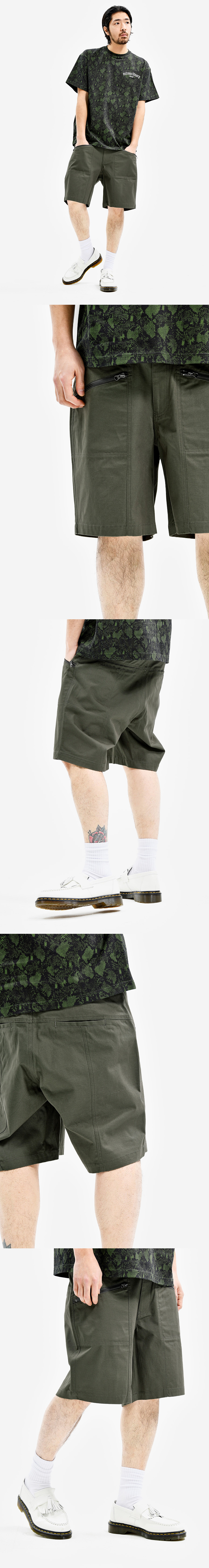 COATING CANVAS SHORTS KHAKI