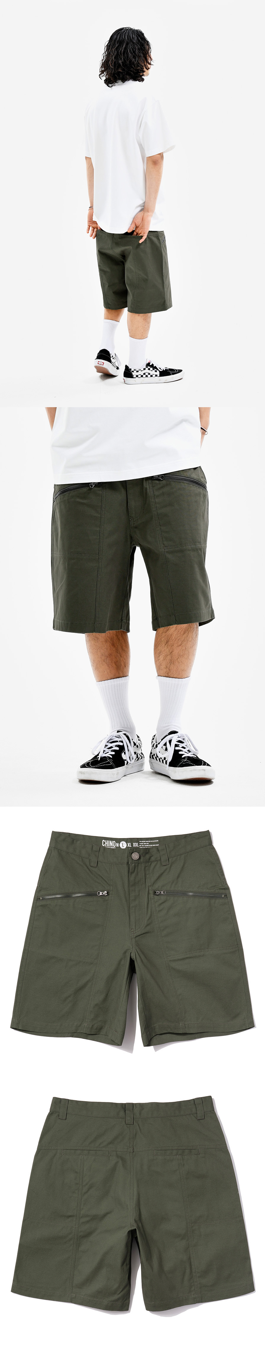 COATING CANVAS SHORTS KHAKI