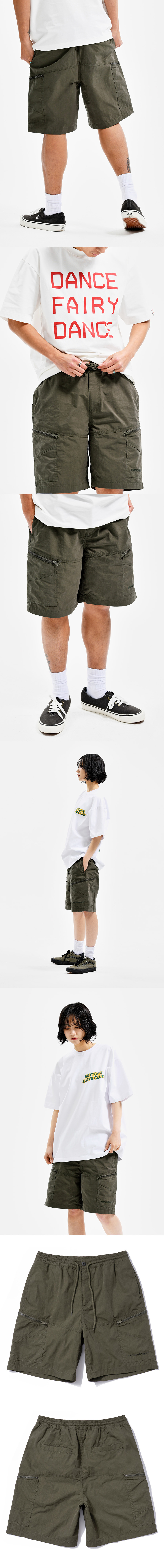 ZIPPER POCKET RIPSTROP SHORTS KHAKI