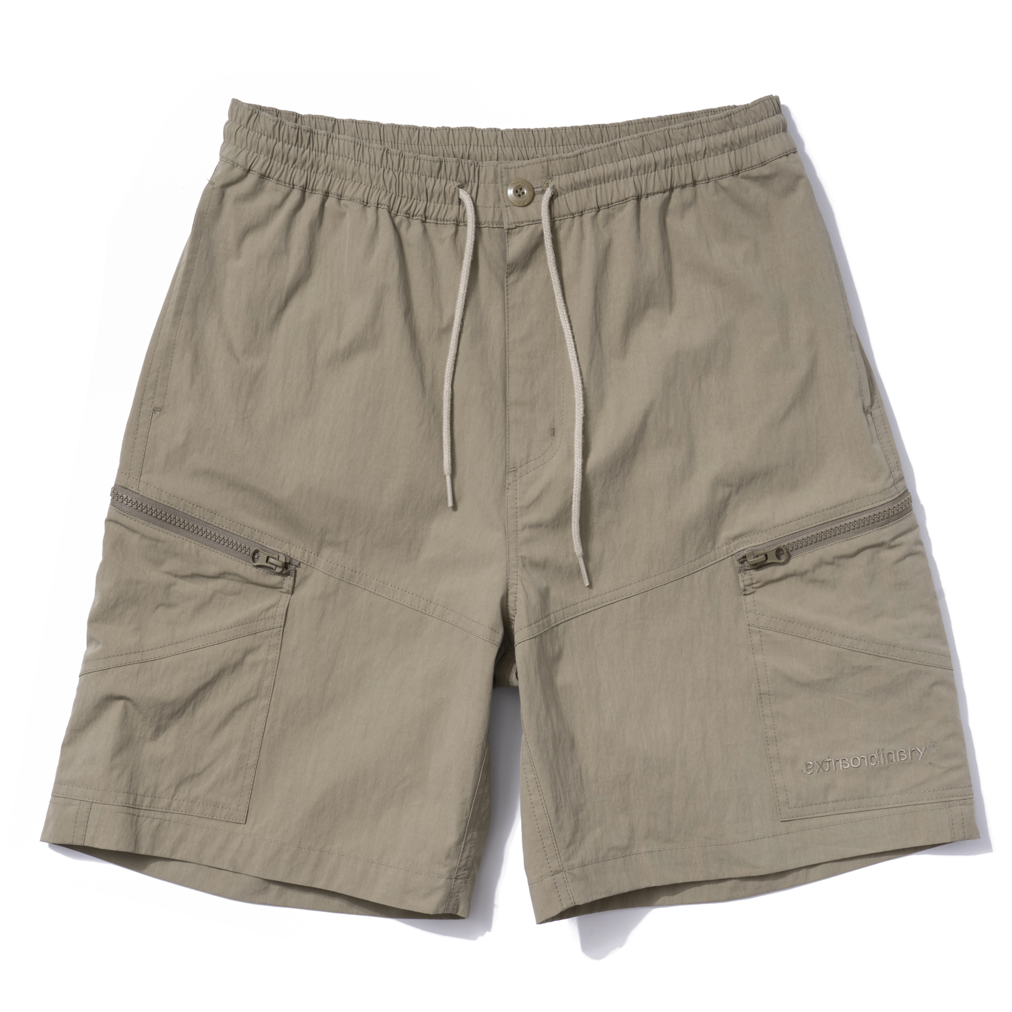 ZIPPER POCKET RIPSTROP SHORTS BEIGE