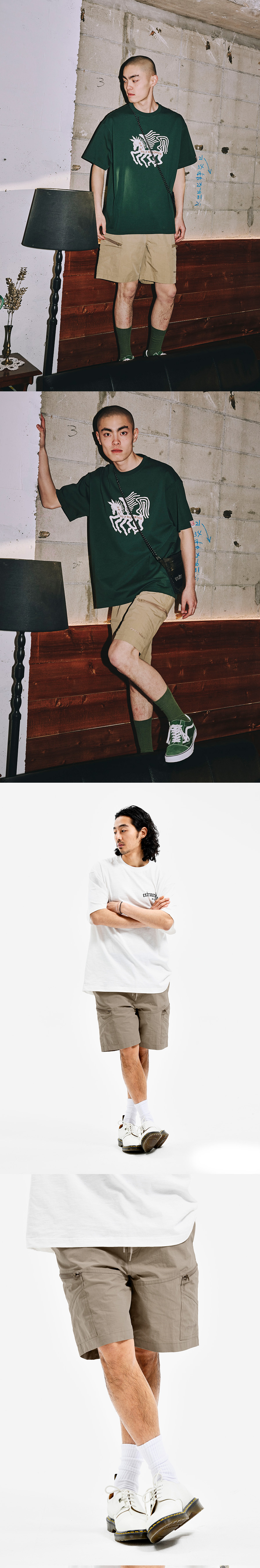 ZIPPER POCKET RIPSTROP SHORTS BEIGE