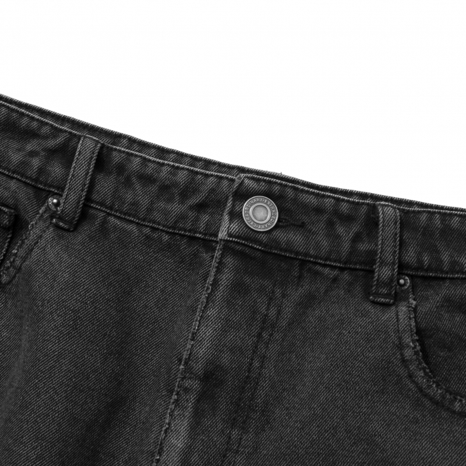 DAMAGE DENIM SHORTS BLACK