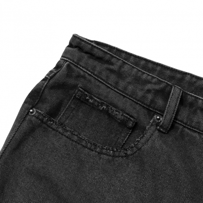 DAMAGE DENIM SHORTS BLACK
