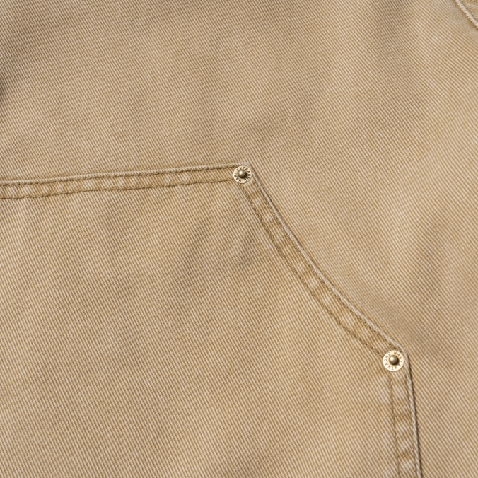 PIGMENT WASHING DOUBLE KNEE SHORTS BEIGE