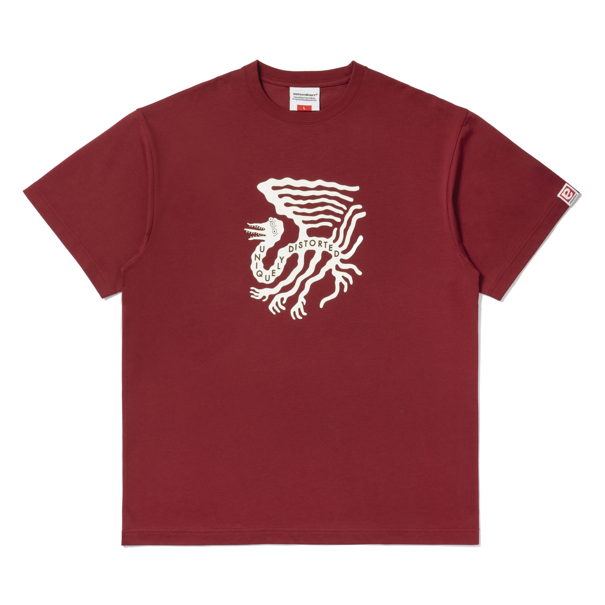 PETROGLYPH BIRD TEE BURGUNDY