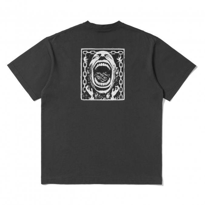 GRAPHIC PATCHWORK TEE CHARCOAL