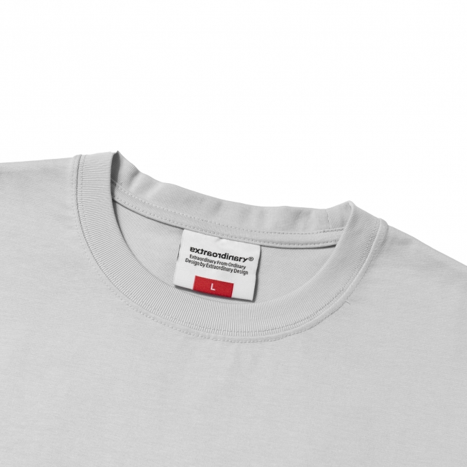 GRAPHIC PATCHWORK TEE L/GREY