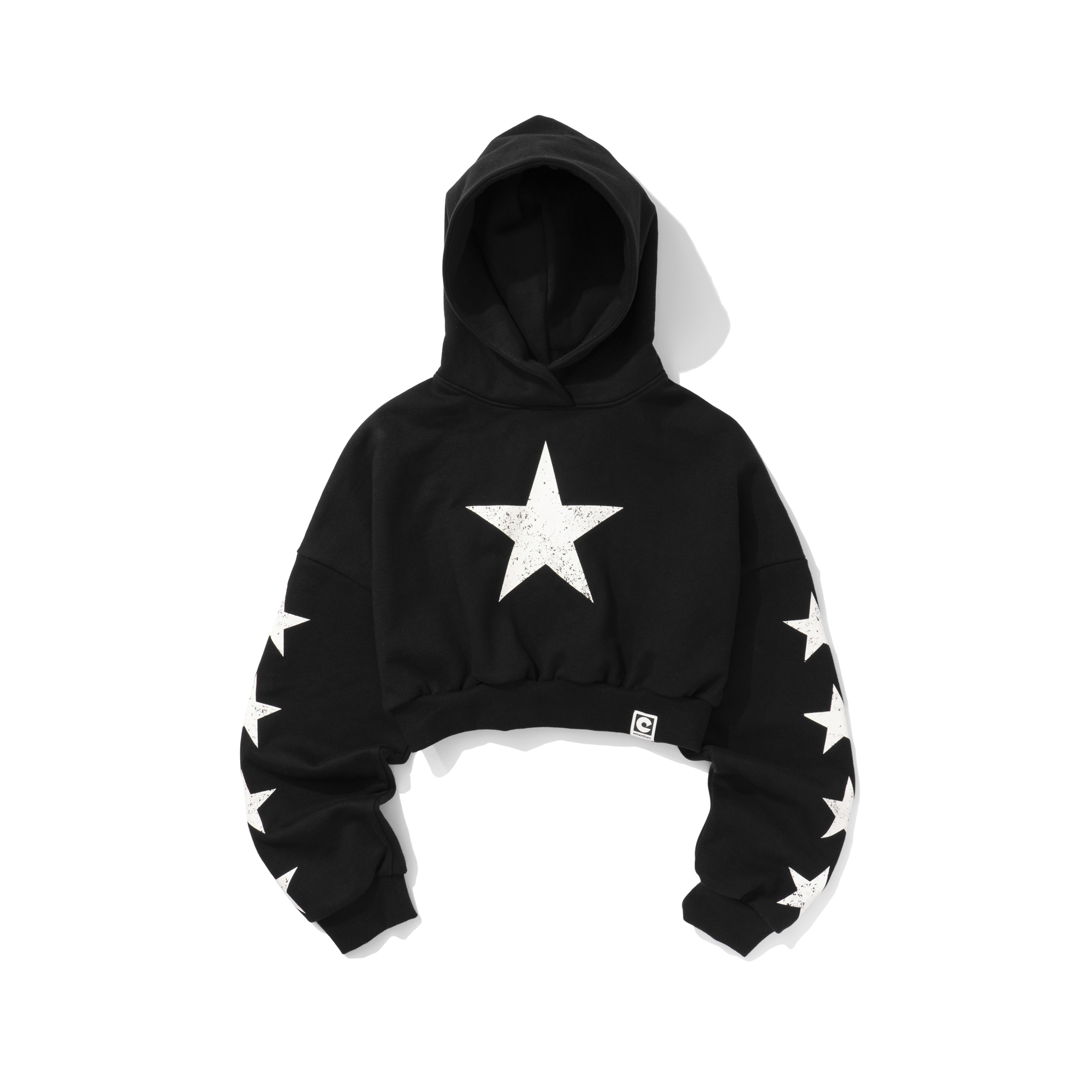W STARLIGHT CROP HOODIE BLACK