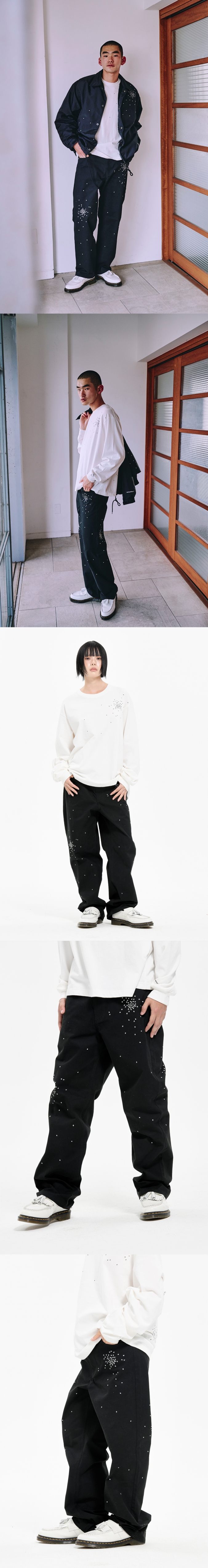 CURSOR DRIFT COATED PANTS BLACK