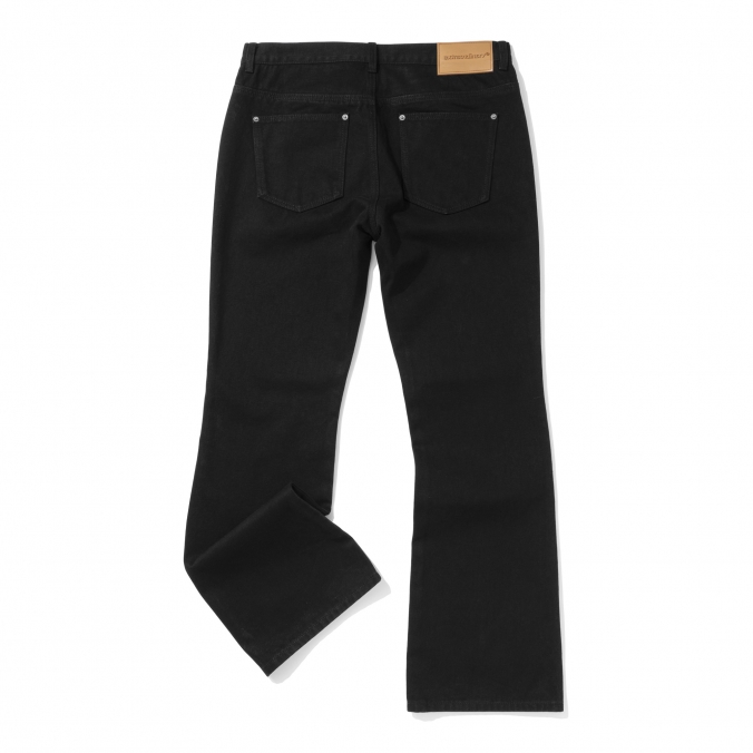 FLARE DENIM PANTS BLACK