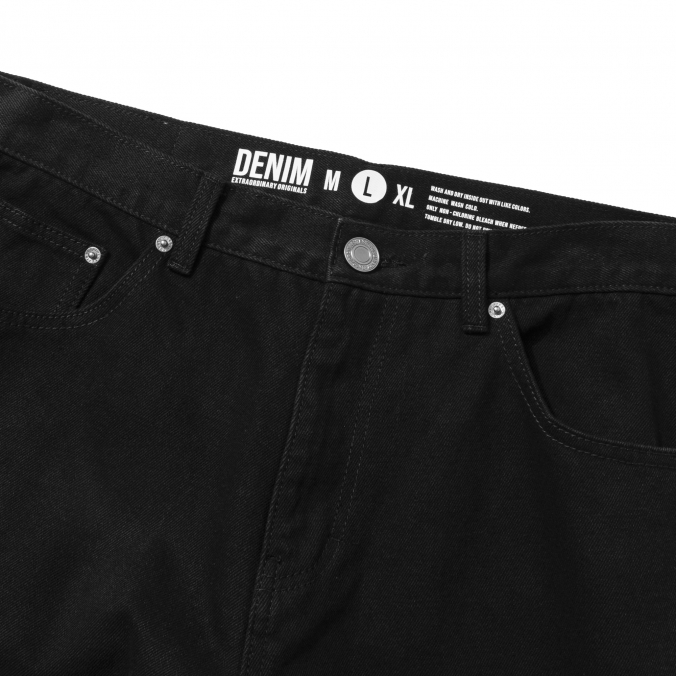 FLARE DENIM PANTS BLACK