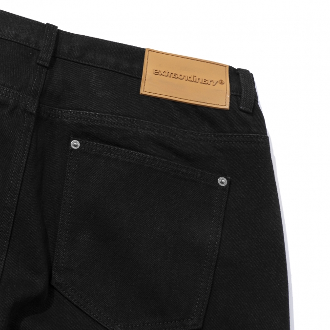 FLARE DENIM PANTS BLACK