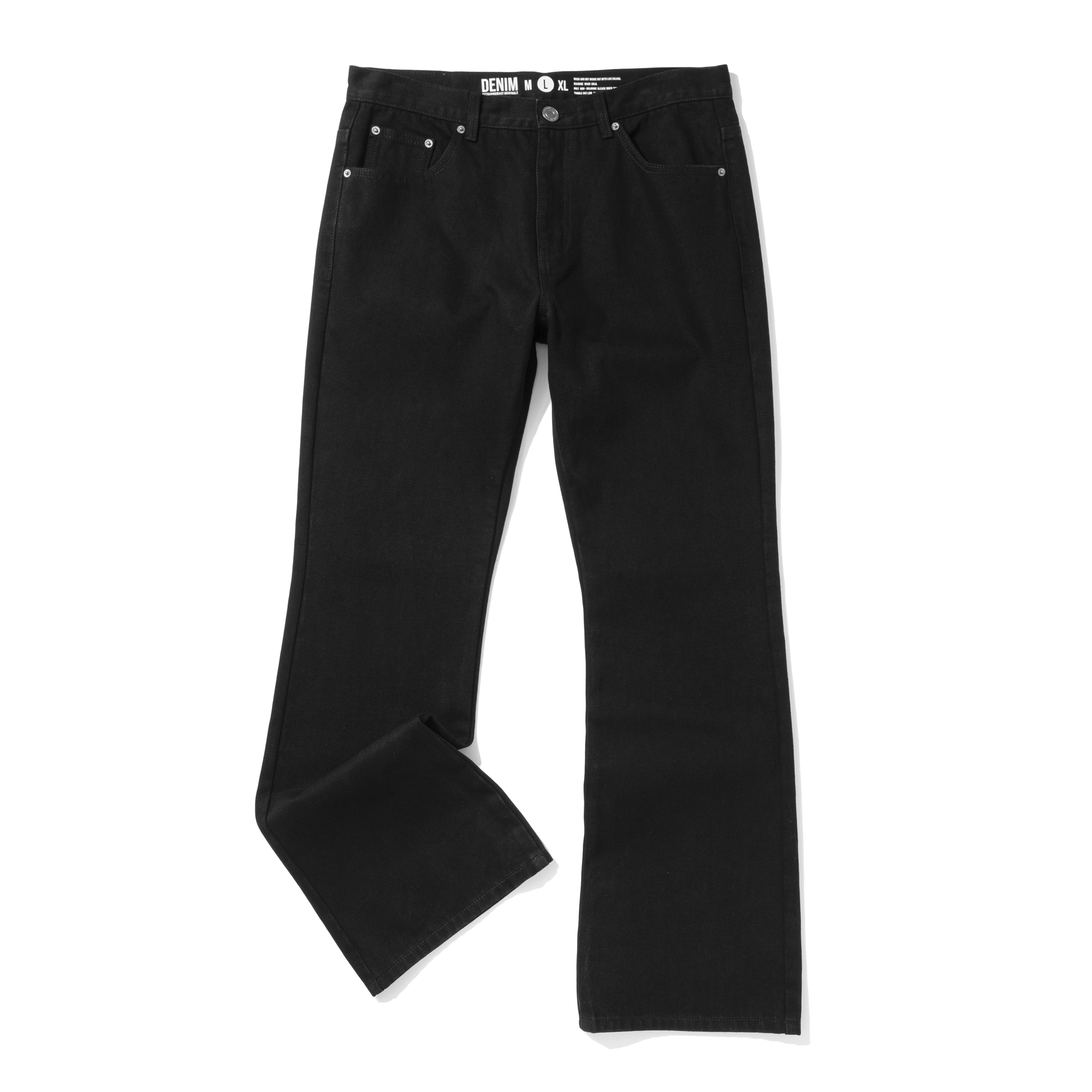 FLARE DENIM PANTS BLACK