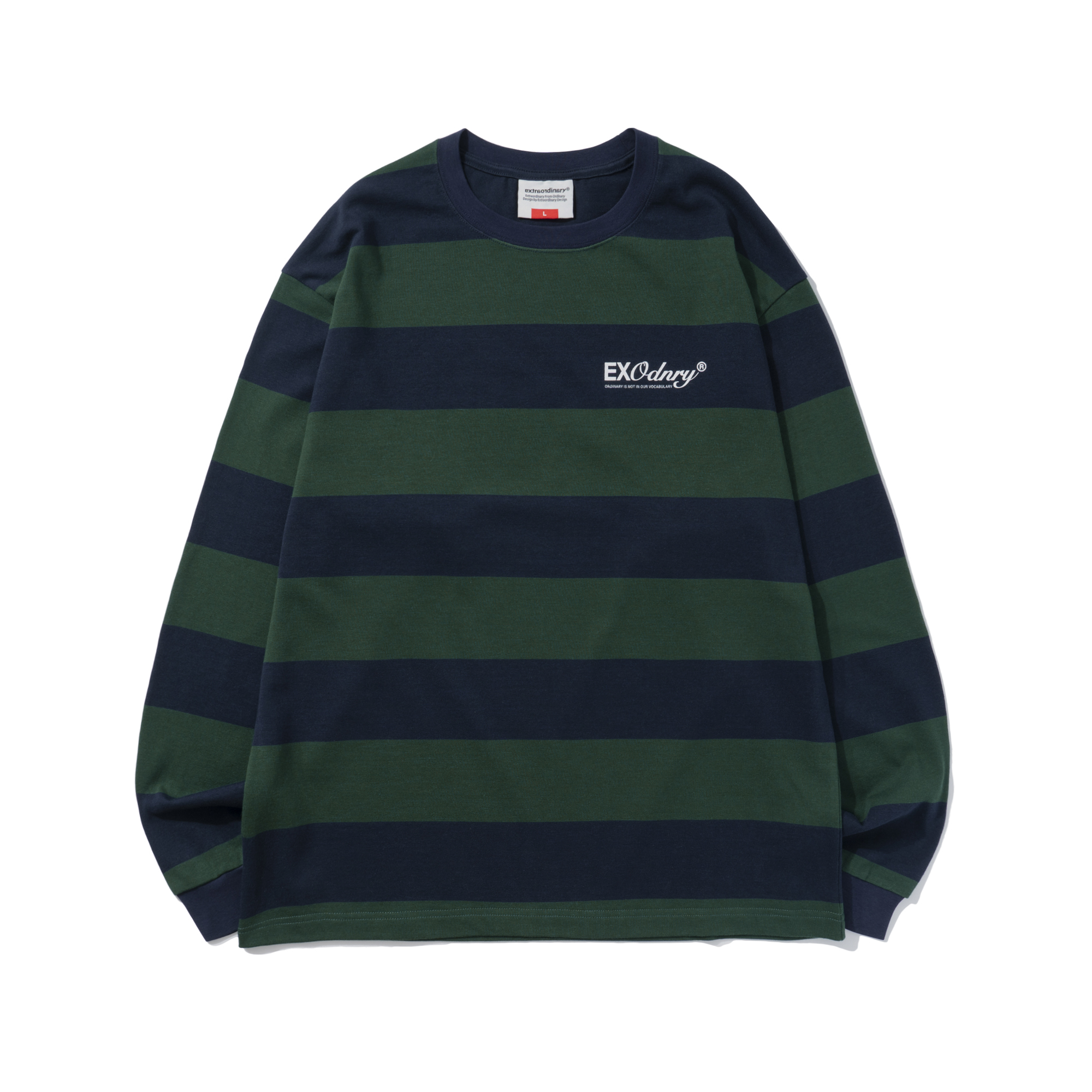BOLD STRIPE LS TEE GREEN