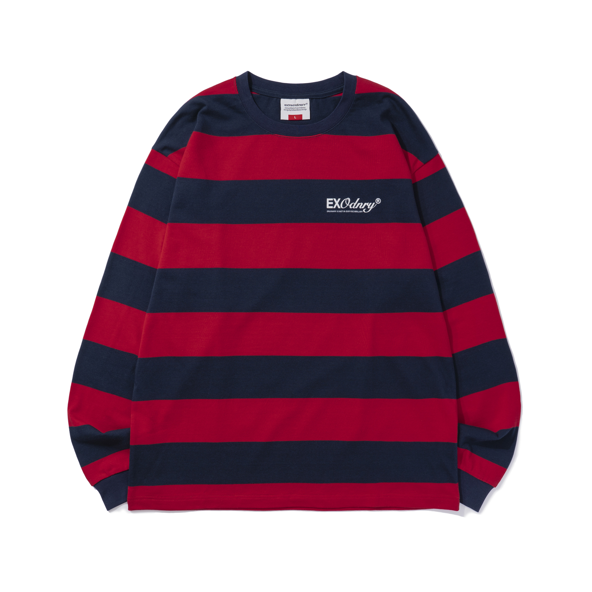 BOLD STRIPE LS TEE RED