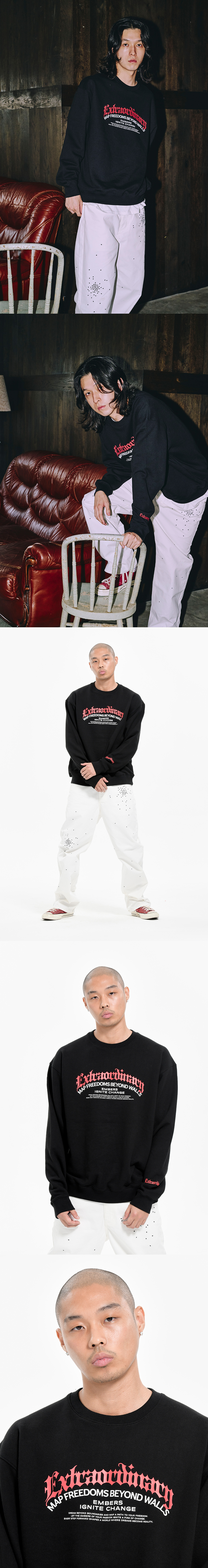 BLACKLETTER CREW SWEATSHIRT BLACK