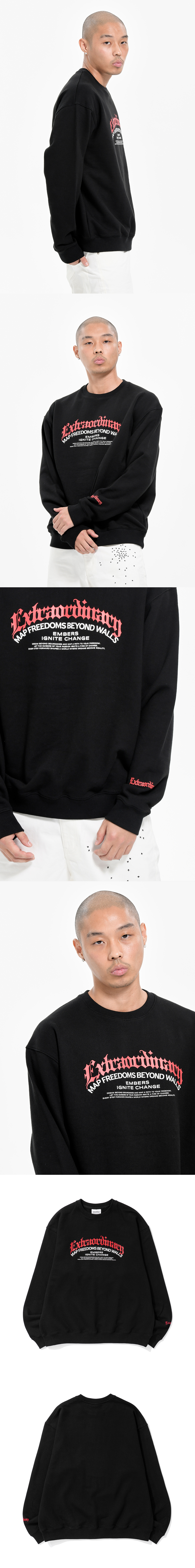 BLACKLETTER CREW SWEATSHIRT BLACK