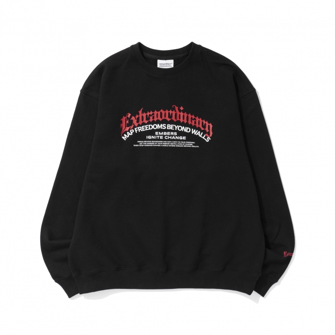 BLACKLETTER CREW SWEATSHIRT BLACK
