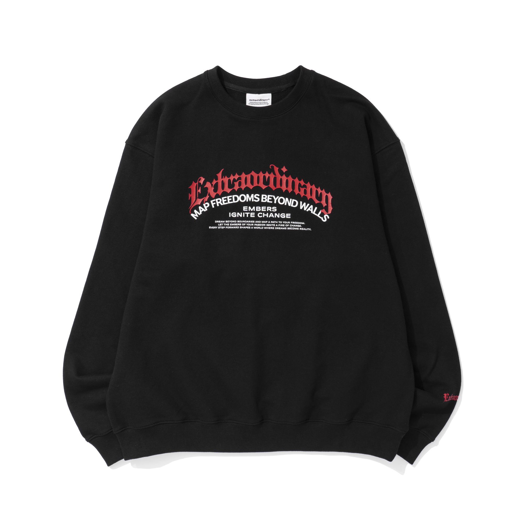 BLACKLETTER CREW SWEATSHIRT BLACK