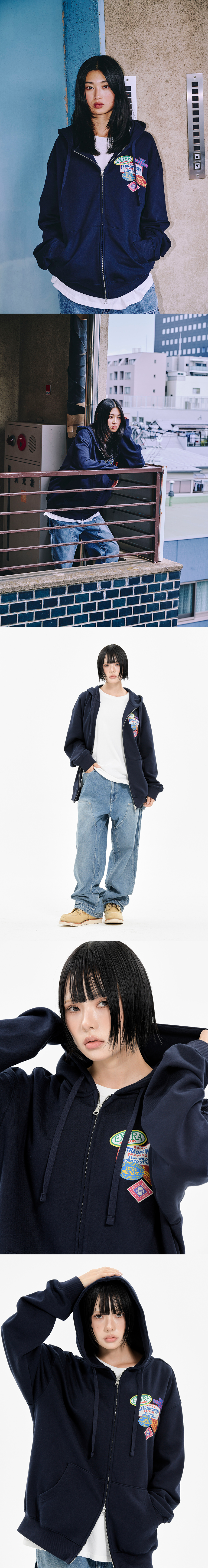 EXODNRY WAPEN HOOD ZIP UP NAVY