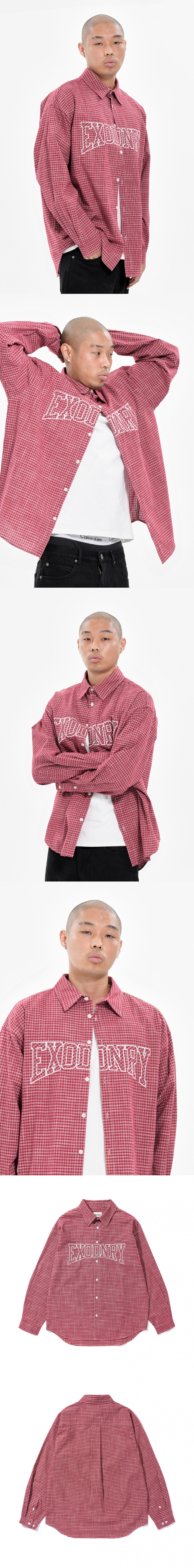 EXODNRY APPLIQUE CHECK SHIRT RED