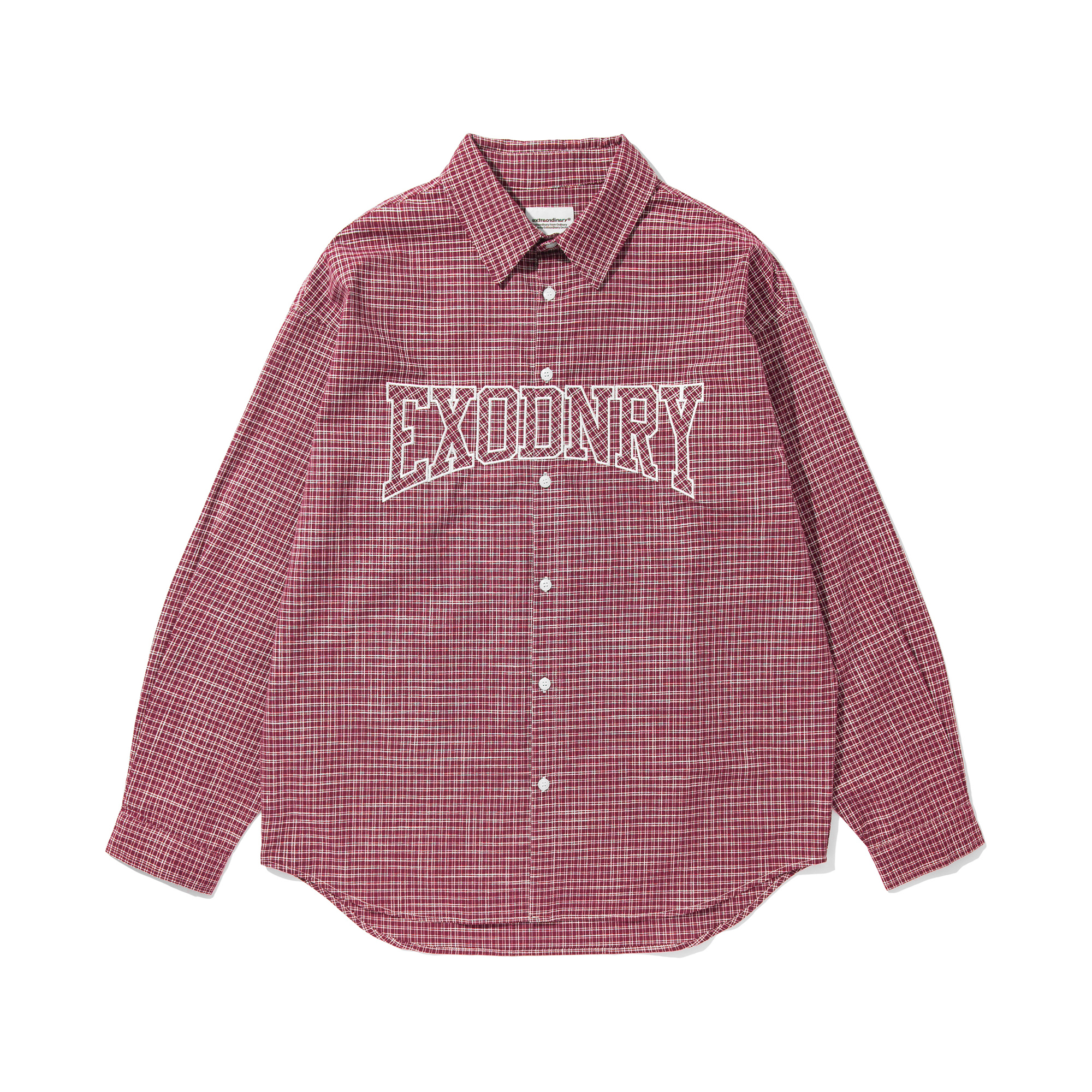 EXODNRY APPLIQUE CHECK SHIRT RED