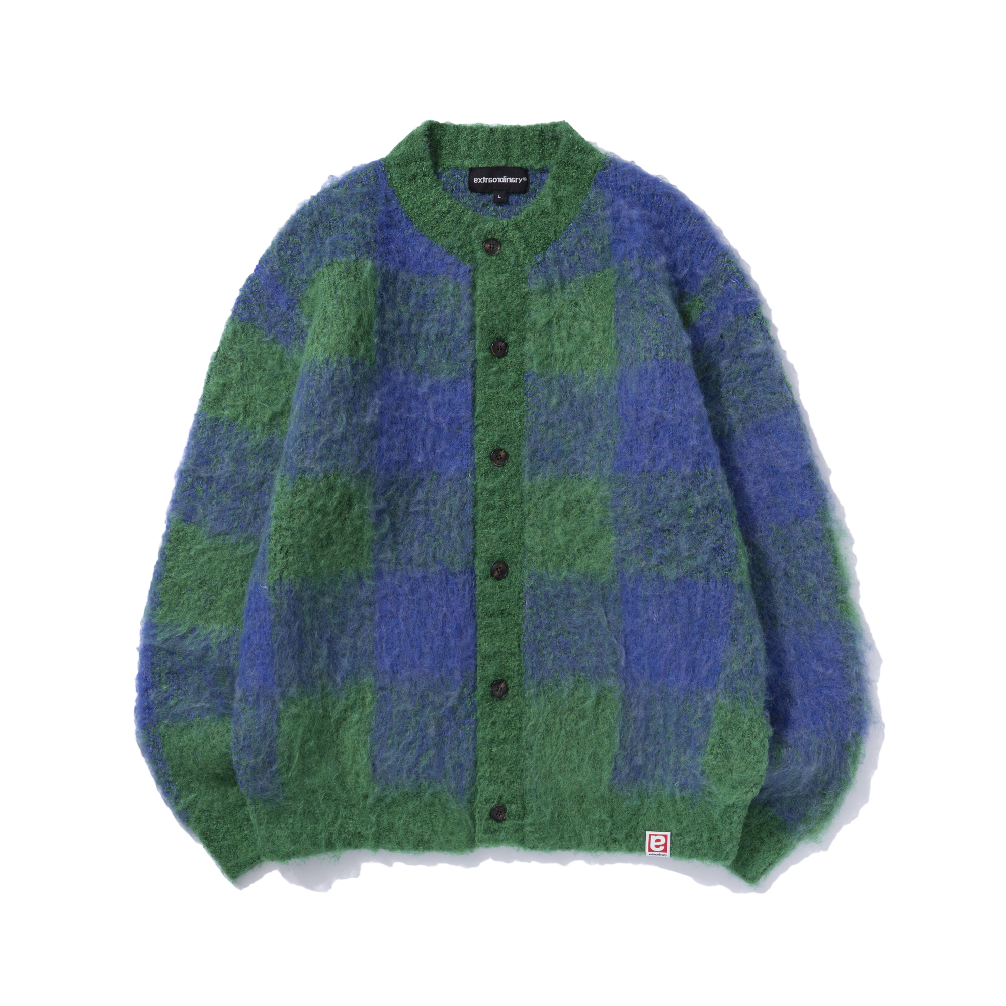 HERITAGE CHECK CARDIGAN GREEN