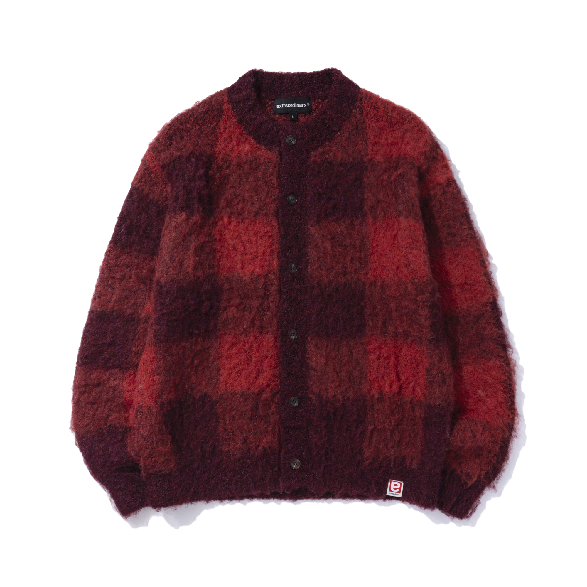 HERITAGE CHECK CARDIGAN RED