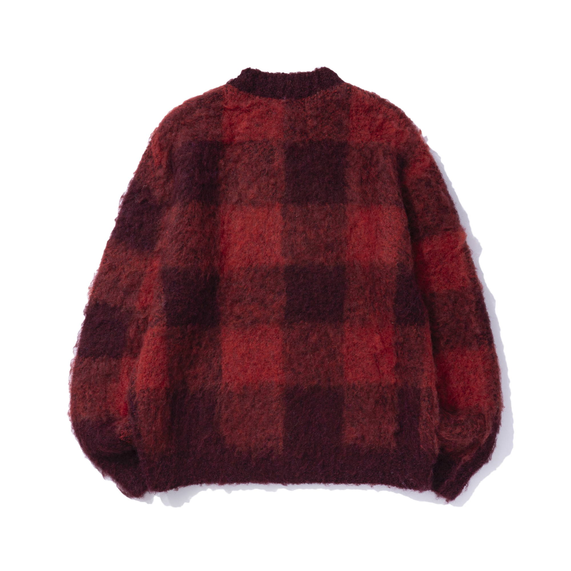 HERITAGE CHECK CARDIGAN RED