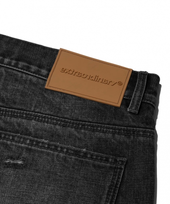 DAMAGE DENIM PANTS BLACK