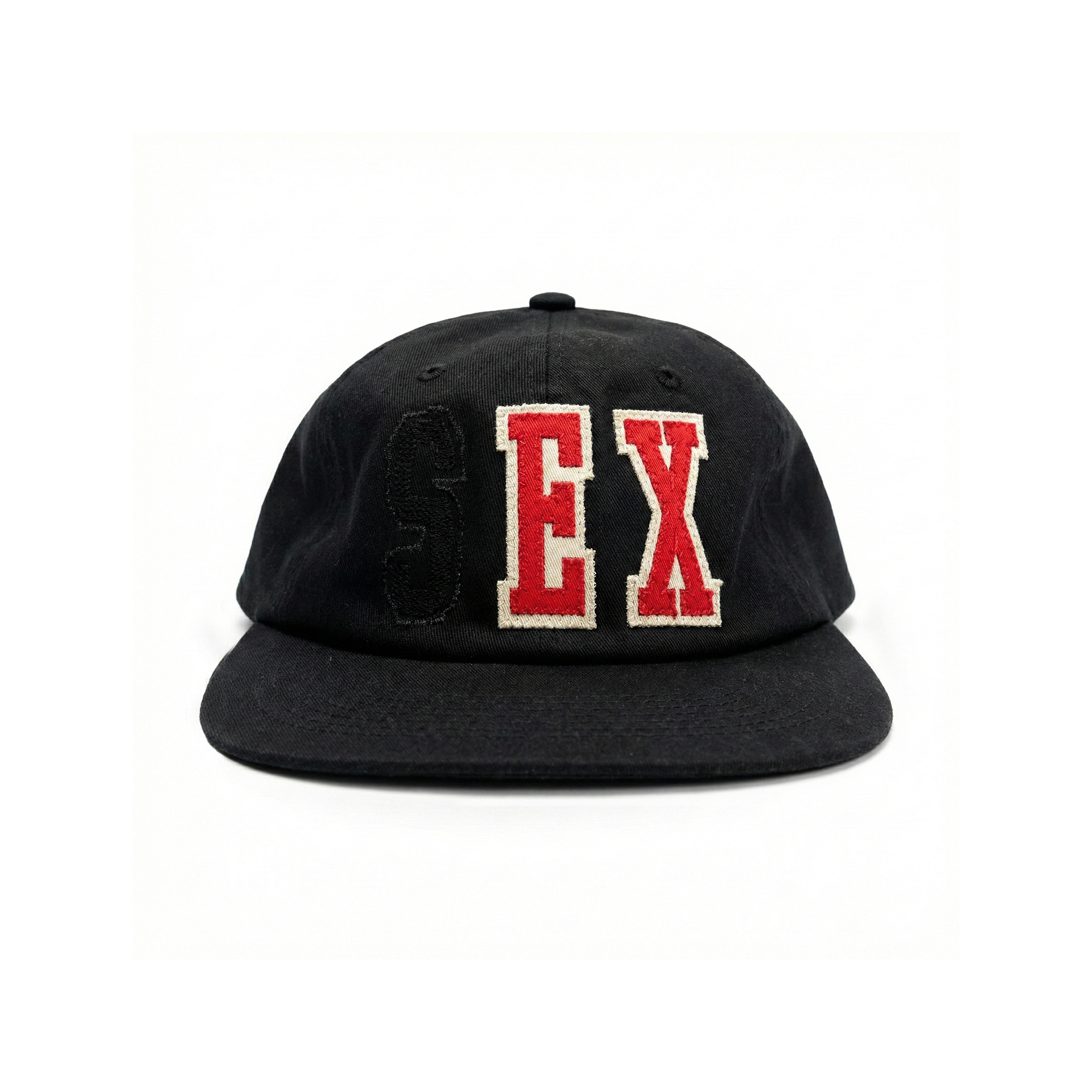 OVERSIZE EX APPLIQUE CAP BLACK