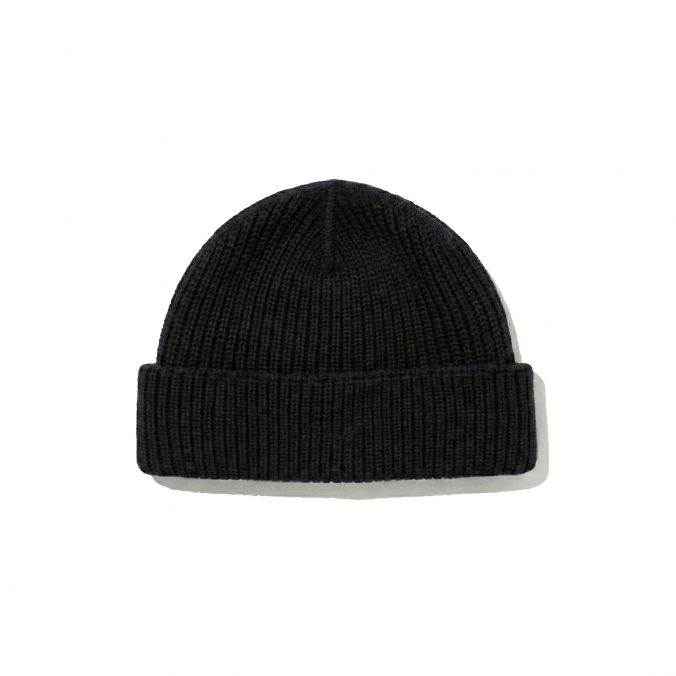 REVERSIBLE BLANK BEANIE BLACK