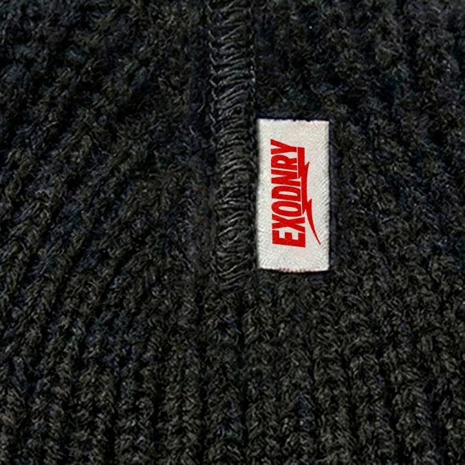 REVERSIBLE BLANK BEANIE BLACK