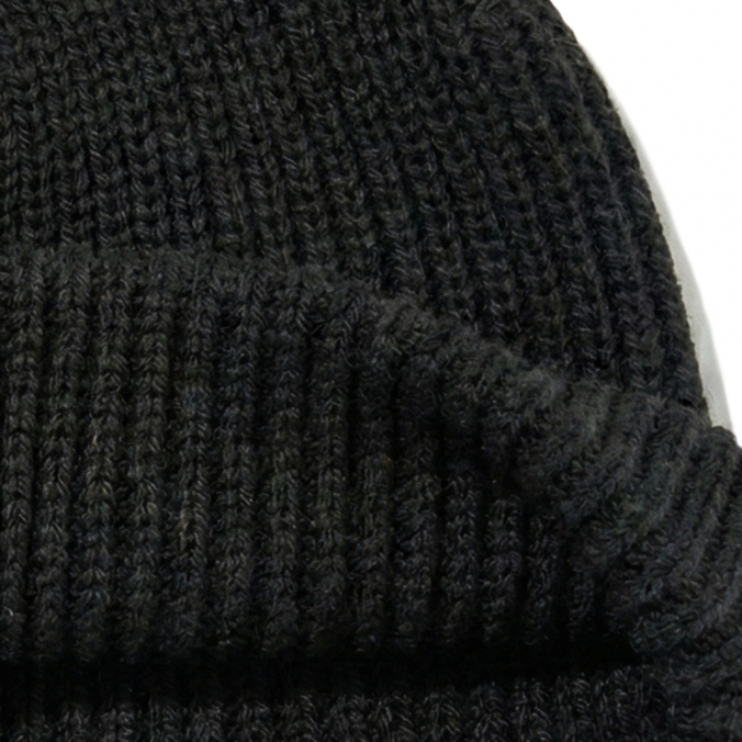 REVERSIBLE BLANK BEANIE BLACK