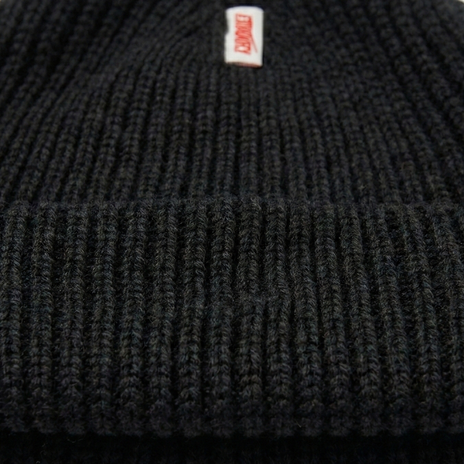 REVERSIBLE BLANK BEANIE BLACK